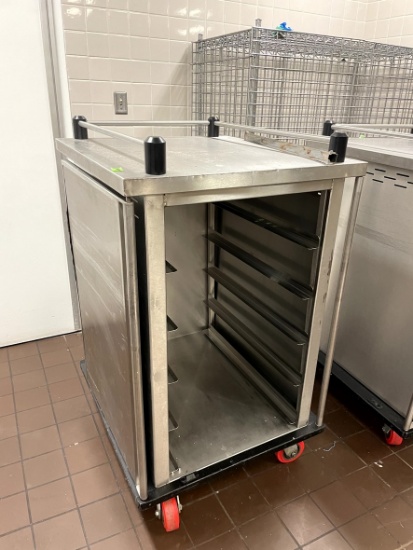 TMP Rolling Stainless Steel Enclosed Tray Cart
