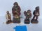 Lot of 4 Various Hand Carved Wooden Figures