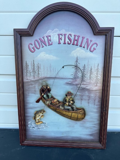 Gone Fishing 3D Wall Hanging Decorative Picture