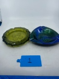 Lot of 2 Vintage Glass Ash Trays
