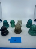 Lot of 7 Various Glass Insulators