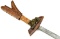 Large 19th C. Philippine Moro KAMPILAN Sword ~ Rare Brass or Gold Inlaid Blade.