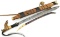 Fine 19th - early 20th C. Indonesian MANDAU Parang Ihlang Sword ~ Impressive Carved Grip & Gold Inla