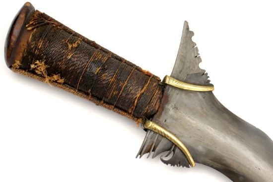 Good 19th C. Philippine Mindanao Moro Kris Sword ~ Rare Twist-Core Damascus Blade.