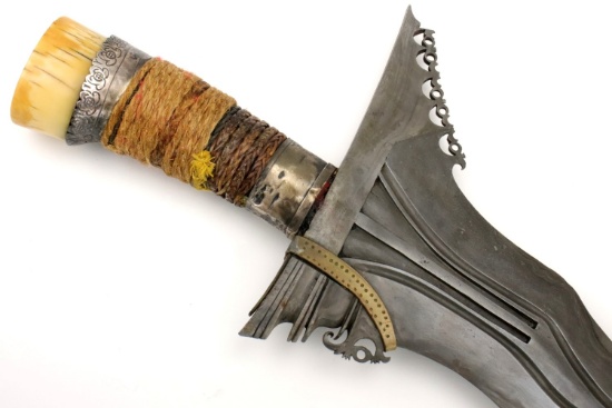 Unusual Early 20th C. Philippine Moro Kris Sword ~ Rare Damascus Blade.