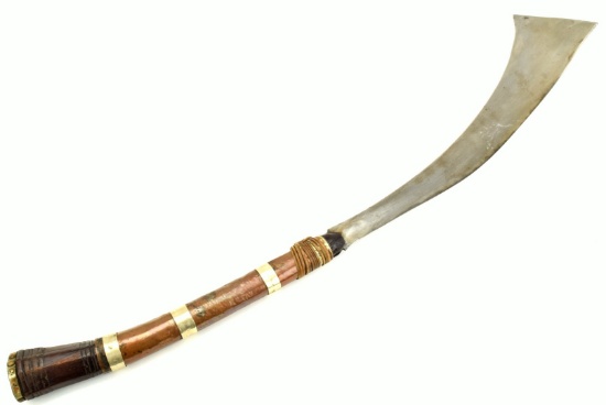 Scarce 19th C. Philippine Moro PANABAS Sword ~ Maguindanao, Mindanao ~ Massive Blade.