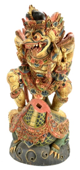 Very Nice Large Indonesian Bali Carved Wood KERIS Dagger Holder ~ Late 19th - Early 20th C
