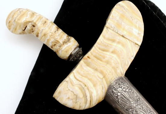 Very Rare and Fine Indonesian Yogyakarta, Java KERIS Dagger ~ Fossil Mammoth Tooth mounts ~ Superb D