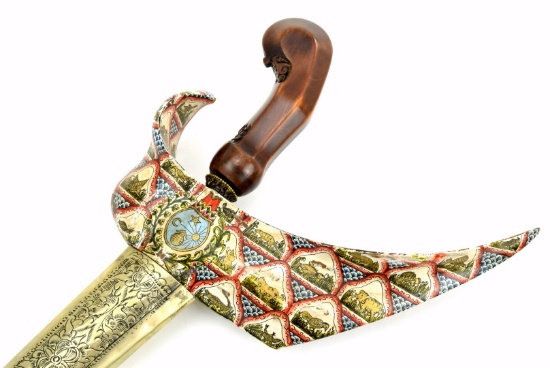 Beautiful Indonesian Surakarta, Java KERIS Dagger ~ Painted Mounts ~ Strong Damascus Blade.