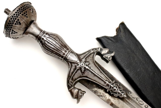 Good 18th C. Islamic Afghan PULWAR Sword ~ Early European Blade.