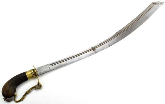 Rare 19th C. Indonesian Malaysian BELADAH BELABANG Sword ~ Kalimantan, Borneo ~ Carved Horn Grip ~ R
