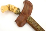 Very Good 19th Peninsular Malaysian KERIS Dagger ~ Fine Carved Grip ~ Strong Damascus Blade.