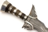Rare early 20th C. Philippine Moro Datu's KRIS Sword ~ Fine Twistcore Damascus Blade ~ Silver Mounts