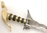 Extremely Fine 19th C. Philippine Sulu Maguindanao KRIS Sword ~ Exquisite Large Carved Pommel ~ Gold