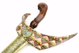 Beautiful Indonesian Surakarta, Java KERIS Dagger ~ Painted Mounts ~ Strong Damascus Blade.