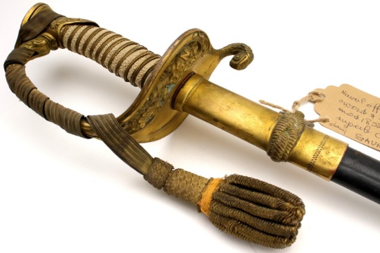 Good Model 1852 American US Navy Naval Officer's Sword with Tassel ~ Rare English maker 'GAUNT'.