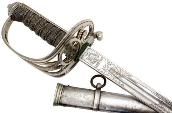 Very Good 19th C. English Riflemen Regiment Officer's Sword ~ Finely Engraved Blade by London Maker