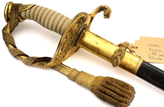 Good American US Navy Naval Officer's Sword ~ ID'ed to HERMAN BARTER ~ German made.