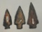 Lot of 3 Archaic Stem Points, Rupert-Streaters Site Columbia Co., PA Ex: Straub, Longest 2 1/2
