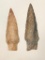 Pair Nice Quartzite Archaic Stem Points, Cecil Co., MD, Longest 2 15/16
