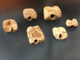 Lot of 6 Shell Beads, Boughton Hill Site, Ex: Brown