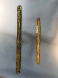 Pair of Rolled Brass Hair Tube Beads, Washington Boro Lancaster Co., PA