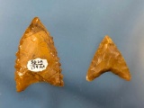 Pair of Fine Jasper Triangles, Serrated, Lancaster +Columbia Counties PA