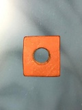 Catlinite Square Trade Bead- Otsego Co., NY Ex: Prindle Collection