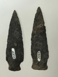 Pair of Archaic Newmanstown Points- Catawissa Bank Site-Columbia Co., PA Longest 2 3/8