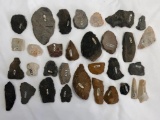 Lot of 32 Paleo and Archaic Points/Tools, Northumberland Site PA Ex: Straub, Longest 2 1/2