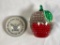 Glass Apple Signed , St. Clair, Joe Paperweight + US Department of Navy Paperweight