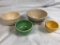 4 Small Stoneware Bowls One Large Old Rossville, Others Unmarked, Largest 7