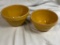 Antique Yellow Stoneware Bowls, 9in and 8in Matching Set, No Markings, Made in USA
