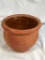 Old Redware Crock- Unglazed on Side, Old brown Glazed Stoneware Crock 6 1/2