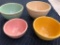 Vintage McCoy Fishscale Bowl Set: Pink, Green, Yellow, White (6