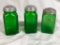 Lot of Vintage Antique Green Owens-Illinois 1930's Depression Glass Salt/Peper Shaker, Sugar
