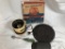 Vintage Lot of 1930-40's Kitchen Wares: Miracle Electric Flour Sifter, Tin Toaster Wolff, Ice Choppe