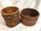 x2 Wooden Buckets, Bail Handle, Measure with Metal Bands, 9