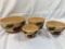 Set of 4 Vintage Watt Pottery Bowls Nesting Ovenware Apple Leaf USA