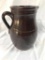 1800's Brown Albany Slip Glaze Stoneware Pitcher 8.5