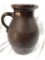 1800's Stoneware Milk/Batter Pitcher Pottery, Dark Brown 11.5