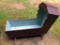 Early Rare Hooded Baby Cradle, Original Blue Paint Interior, Early Original Red Exterior, Dovetail,