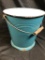 Blue and White Graniteware Old Pail w/Bail Handle, 12