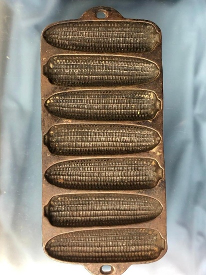 Large Cast Iron Corn Mold (7), Griswold non-marked, 13" Long
