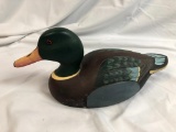 2 Carved Ducks- One Signed B.L.D., other Wood Duck not Signed.