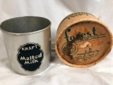 Vintage Kraft Malkted Milk Aluminim Canister, Forest Ice Cream Co., West Market St, York PA