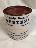 Vintage Oyster Can, Callis Seafood, Millenbeck, VA 27, Rare w/Tin Top in Red, Select