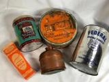 Vintage Tin and Copper Containers, Humidor, 1979 Tallest 10