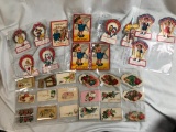 Lot of 1940's Never Used Standup Valentines Day Cards, Plus Lot of 1940's Calling Cards, Misc.