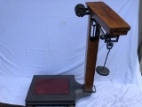 1870 Large Platform Scale- Howe Scale Co. Rutland, Vermont #10, w/3 Weights. UNABLE TO SHIP